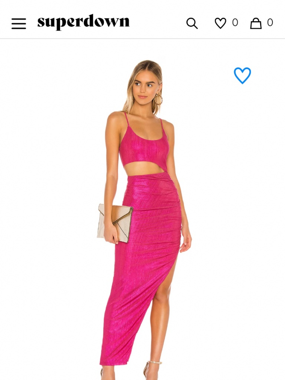 SUPERDOWN MIYAH METALLIC PINK DRESS